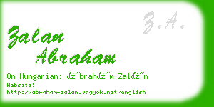 zalan abraham business card